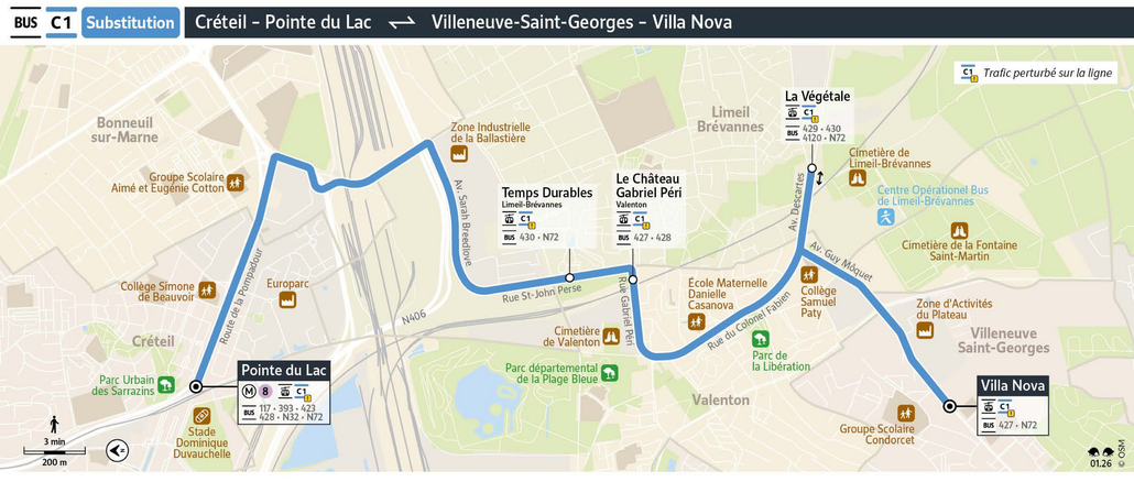 Bus line route Bus C1